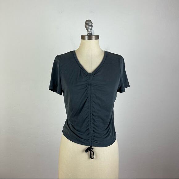 Alice + Olivia Grey Murphy Ruched Top - Picture 1 of 10